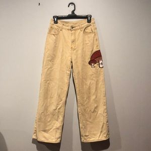 Hand Painted Mushroom Design SHEIN Pants